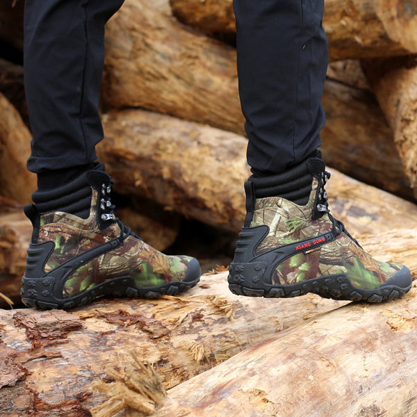 Men's High-Top Waterproof Hiking Shoes, Non-Slip Outsoles