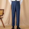 Elegant High-Waist Straight Trousers in Grey, Fog Blue, Light Coffee - Polyester Viscose Flax Blend - Classic Colors - Daily Wear