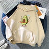 Warm Avocado Print Women's Hoodie - Sporty and Comfortable Sweatshirt