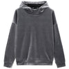 Thick Velvet Hooded Jacket in Solid Gray - Trendy Unisex Wear with Rotator Cuff Design