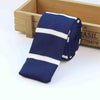 Classy Striped Knit Tie for Men - Elegant Polyester Silk Neckwear