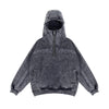 Men's Distressed Hooded Sweater, Fleece-Lined Pullover, Grey, Street Style Fashion.