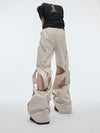 Vintage Style Men's Cotton Overalls, Comfort Fit, Black or White, Stylish and Versatile, Durable Fabric, Unique Leg Opening.
