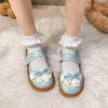Chic Japanese Lolita Style Flats in Playful Pink, Women's Footwear.