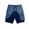 Vintage Style Men's Washed Denim Casual Shorts in Light Blue Cotton - Loose Fit Fifth-Length Pants for Men