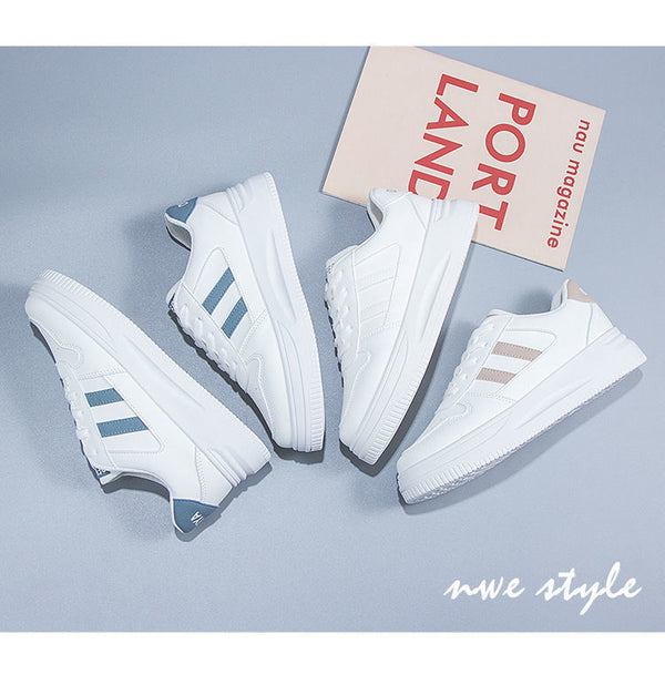 Women's White Casual Leather Sneakers - Stylish & Comfortable Sports Shoes