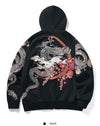 Dragon Embroidered Black Hoodie - Unisex Winter Fashion