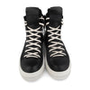 Men's Korean Canvas High-Top Sneakers in Ninja Black, White, and Mix - Comfortable handmade footwear with rubber sole and microfiber insole.