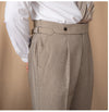 Elegant Naples High-Waist Straight Trousers in Grey - Classic daily wear pants with high-quality fabric blend.