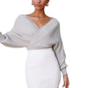 Chic Off-shoulder Fitted Waist Sweater for Autumn & Winter, Women's Polyester Pullover