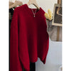 Casual Japanese-Korean Style Round-Neck Sweater in Light Gray - Women's Pullover with Minimalist Design