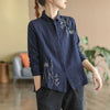 Pure Cotton Embroidered Cardigan in White and Blue for Casual and Formal Wear