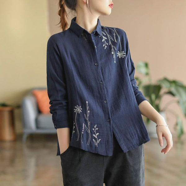 Pure Cotton Embroidered Cardigan in White and Blue for Casual and Formal Wear