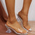 Chic Silver Transparent Strap Plus Size Sandals, Pointed Toe, TPR Sole, Summer Fashion