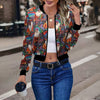 Festive 3D-Printed Short Casual Jacket for Women in Various Colors - Holiday Cheer Outerwear for Women - Polyester Jacket with Playful Design