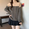 Chic Half-Turtleneck Pullover Sweater in Blue - Casual Comfort with Viscose Fiber