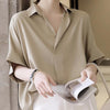 Chic Summer Batwing Sleeve Top in Black Khaki - Stylish Loose Fit Pullover, Polyester, S-XXXL Sizes, All-Match Casual Style