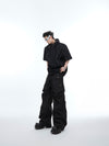 Casual Duo-Outfit, Hooded T-Shirt & Cargo Pants Set, Summer Fashion, Leisure Wear, Unisex, Comfortable Street Style.