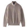 Luxurious Five-Strand Cashmere Sweater in Camel Gray Red Stand Collar Loose Fit Pullover Arabesquitic Fabric High-End Style.