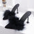 Women's Chic Stiletto Heeled Slippers - Red, Black, or Apricot - Suede with Tassels - Mid-Heel - Non-Slip - Women's Fashion