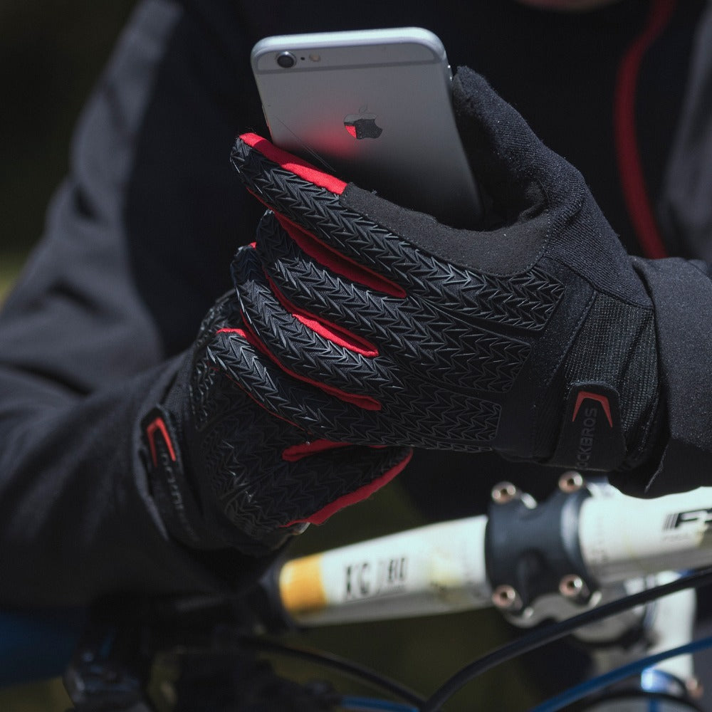 Riding fleece full finger gloves bike