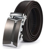 Elegant Men's Leather Belt with Automatic Buckle - Business-style double skin leather for durability and style. Ideal for professional attire.