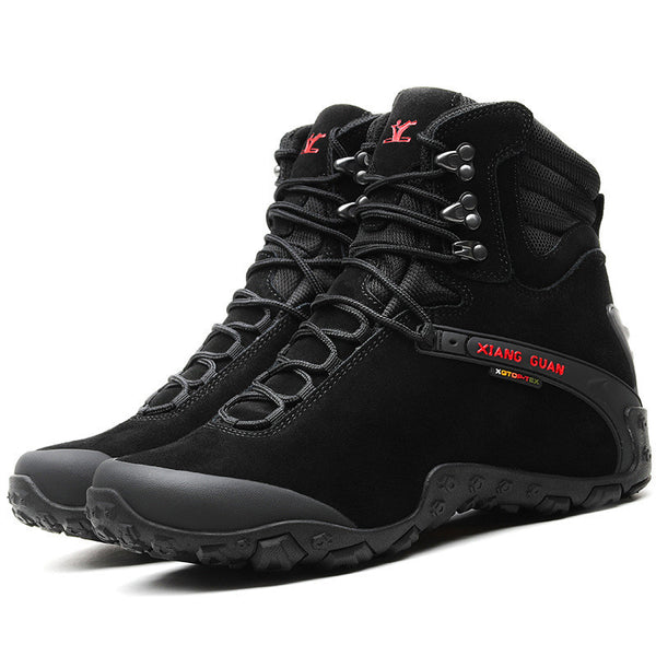 Men's Waterproof Non-Slip Hiking Shoes with High-Top Design