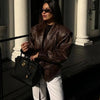 Chic Retro Style Faux Leather Women's Jacket in Versatile Colors for Fashionable Outerwear