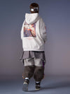 Stylish Retro Shark Print Hip Hop Hoodie in Blue and Khaki - Unisex Streetwear Sweatshirt for Fall and Winter fashion.