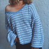 Women's Chic Striped V-Neck Pullover Sweater in Acrylic Knit - Winter Fashion Beckons