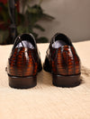 Elegant Men's Crocodile Leather Dress Shoes - Polished charm for success, durable and stylish in rubbed color. Available in various sizes.