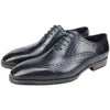 Sophisticated Men's British Brogue Leather Shoes in Black and Dark Brown - Stylish, Elegant, and Durable Low-Height Design.