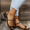 Women's Chic Slip-On Summer Sandals in Solid Colors with Thick Heel - Sizes 36 to 43
