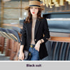 Chic Slim-Fit Women's Suit Jacket in Black | Autumn/Spring Fashion - Professional & Casual Wear | Solid Color, Slim Fit - Sizes S-XXXXL