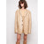 Women's Protein Leather Cardigan in Khaki and Black, Long-Sleeve Casual Outerwear