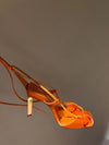 Elegant Cross-Strap Heels with Square Toe Design in Genuine Leather - High-Heel Sandals for Fashionistas