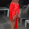Women's Beach-Ready Chiffon Lace Skirt in Elegant Black | Sun-Proof Summer Wear | Women's Fashion