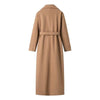 Classic French Woolen Coat with Belt, Polyester, Casual & Winter Wear
