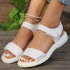 Stylish Women's Low Heel Beach Sandals in White, Black, and Brown - Sizes 36-43