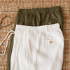 Men's Lightweight Linen Trousers in White, Summer Casual Wear - Breathable Straight-leg Pants