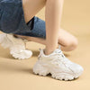 Sleek White Elevator Sneakers with Resin Sole, Ribbon Accent - Sizes 35-40