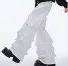 Sleek Deconstructed Pleat Design Casual Trousers in Black or White, Polyester Street Style Fashion for All Sizes.