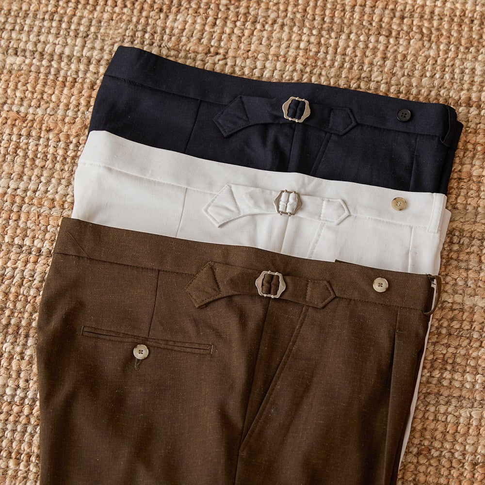 Summer Linen Blended Slim-fit Retro Commuter Pants