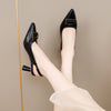 Fashionable Chunky Heel Buckle Sandals in Creamy-White and Black - Women's Stylish Footwear with PU Upper and Chunky Heel