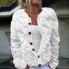 Chic 3D Printed Cardigan - Women's Knitted Coat