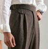 Classic Wool Double-Pleated Business Casual Trousers in Brown Gray Khaki - Men's Fashion Business Casual Wear