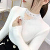 Stylish Lace Collar Rhinestone Sweater in 5 Colors - Women's Fashion - Comfortable & Elegant Pullover with Sparkling Details