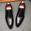 Men's Versatile Leather Shoes - Embossed Cowhide Design in Brown
