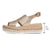 Stylish Plus Size Crocodile Platform Sandals in Gold Tone