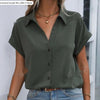 Elegant Women's Buttoned Lapel Shirt - Casual Wear, Short Sleeve, Lapel Collar. Ideal for Women's Fashion.